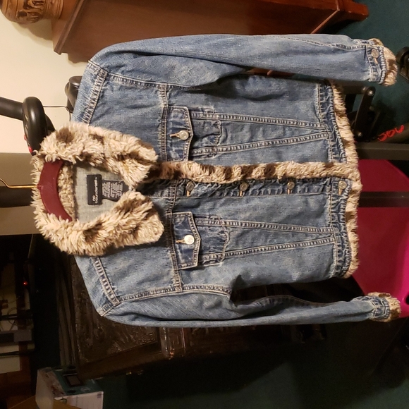 Women's no boundaries jean jacket with sherpa sz.5 Junior - Picture 4 of 4